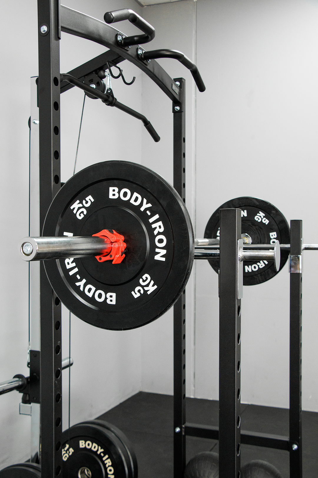 Body Iron SRL995 Squat Rack with Lat Pulldown & Seated Row