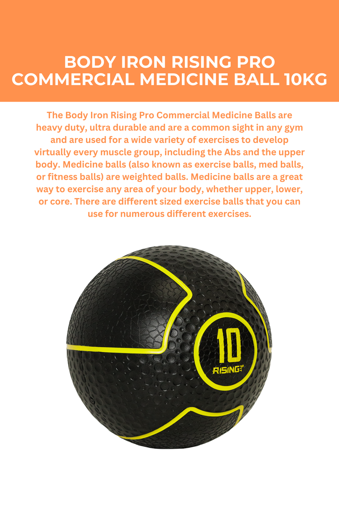 Body Iron Rising Pro Commercial Medicine Ball 10KG