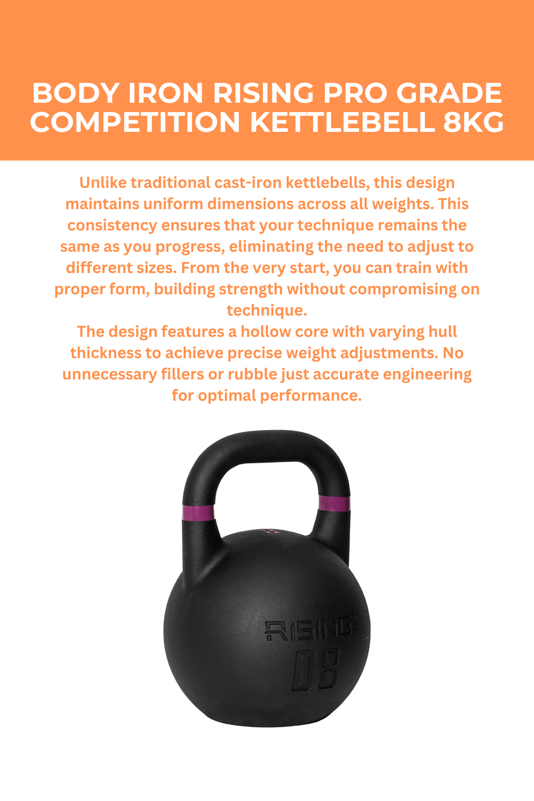 Body Iron Rising Pro Grade Competition Kettlebell 8kg