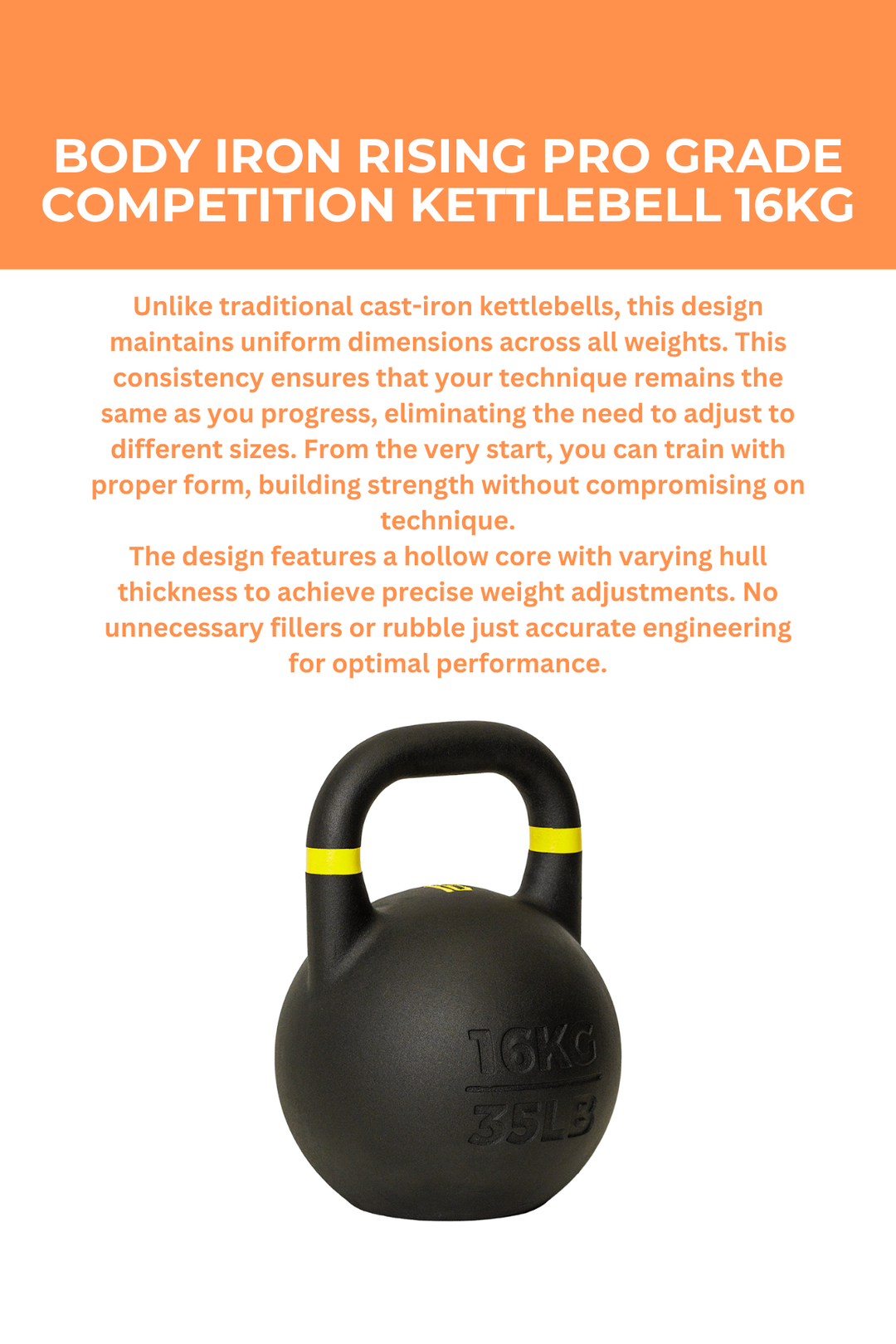 Body Iron Rising Pro Grade Competition Kettlebell 16kg