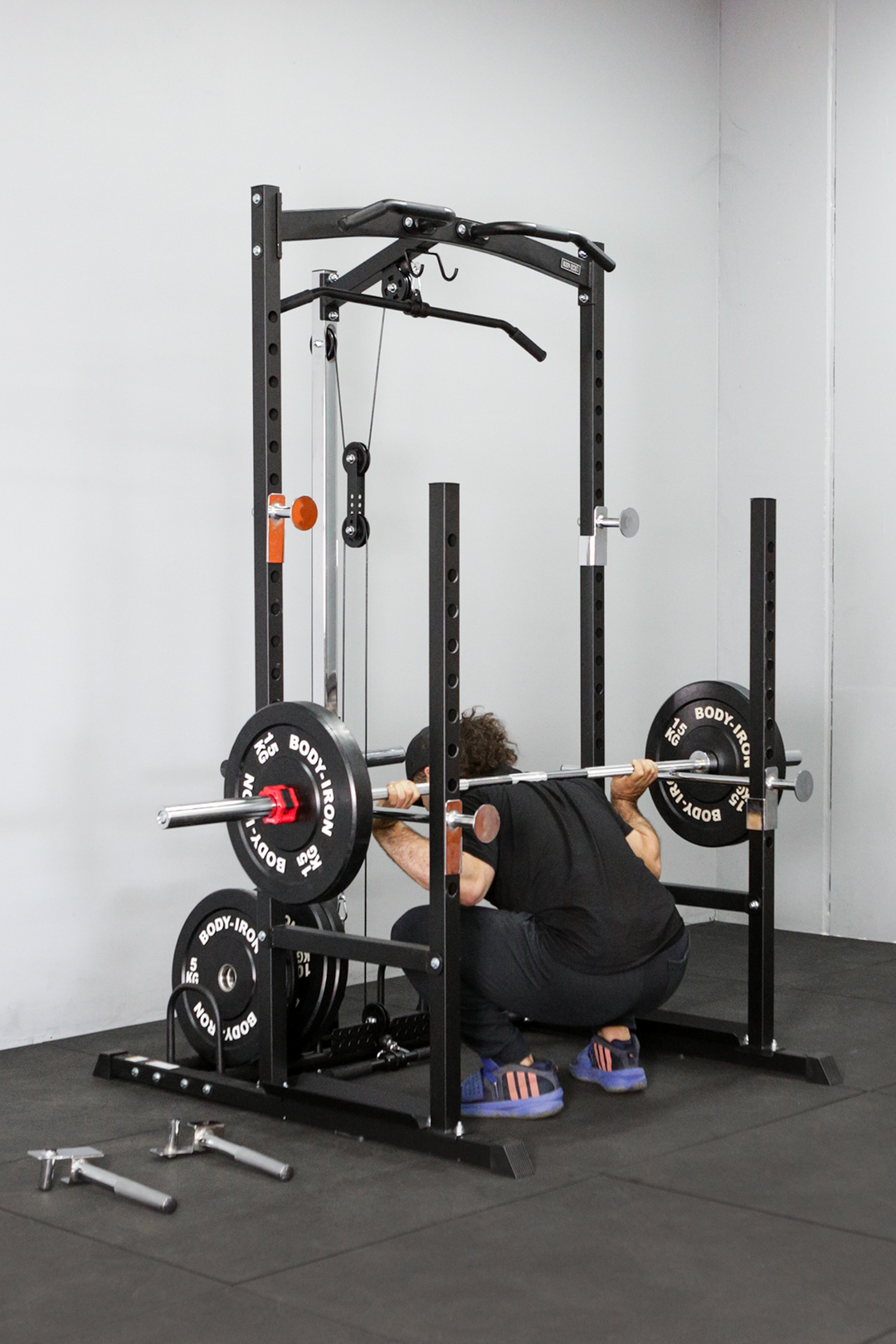Body Iron SRL995 Squat Rack with Lat Pulldown & Seated Row