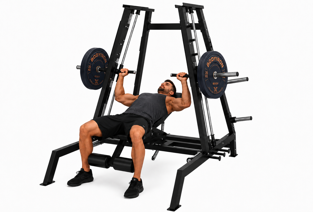Bodyiron®  Commercial Power Smith Machine Dual System Bench Press