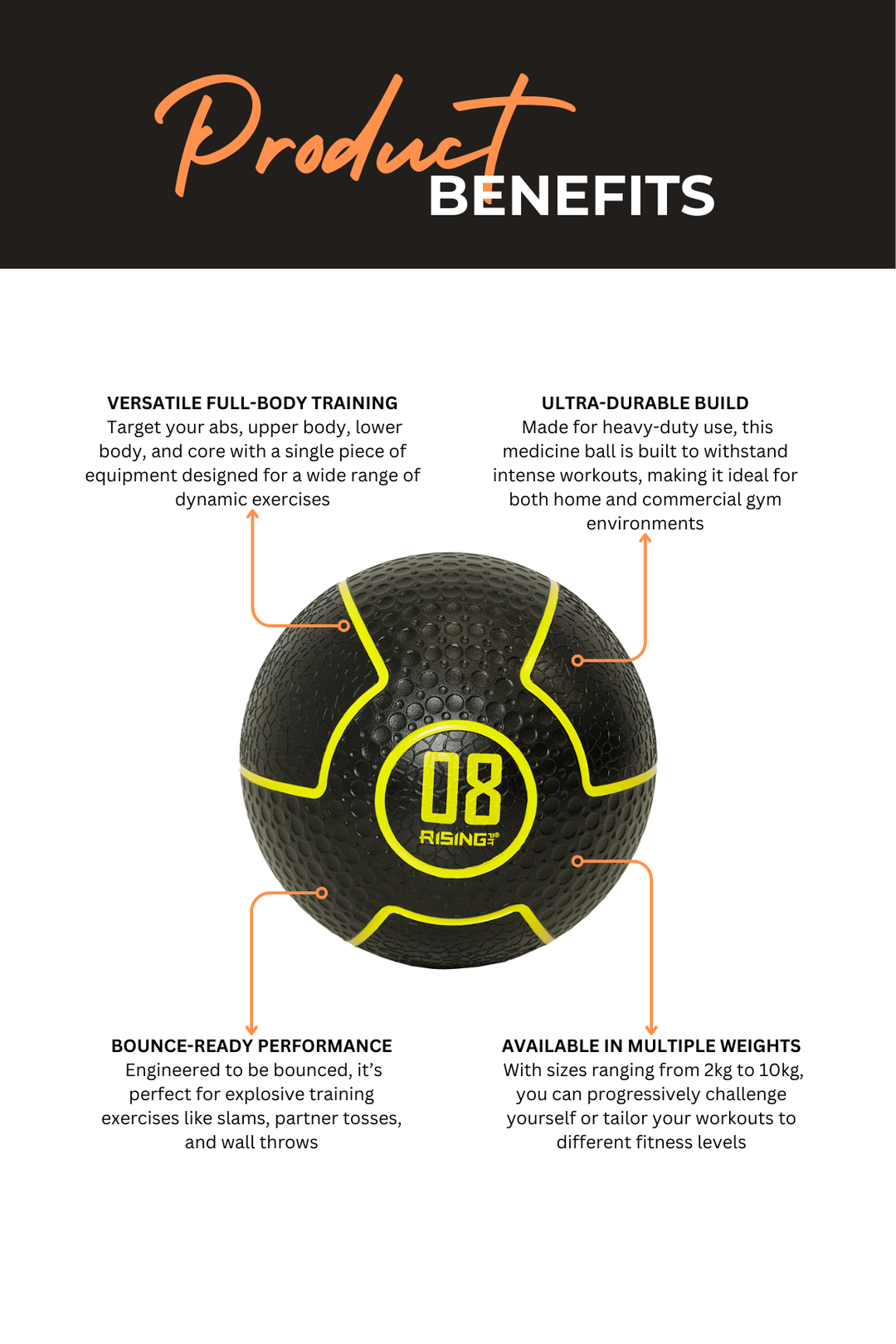 Body Iron Rising Pro Commercial Medicine Ball 8Kg