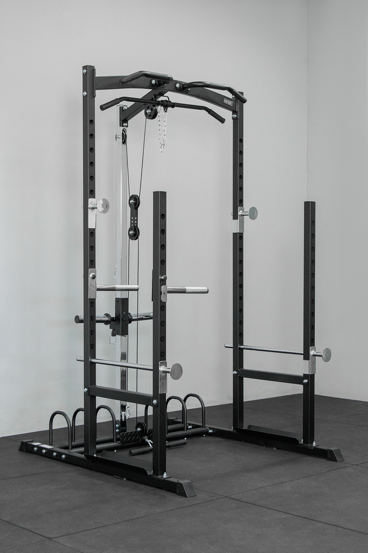Body Iron SRL995 Squat Rack with Lat Pulldown & Seated Row