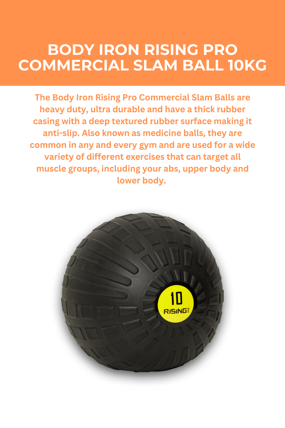 Body Iron Rising Pro Commercial Slam Ball 10kg