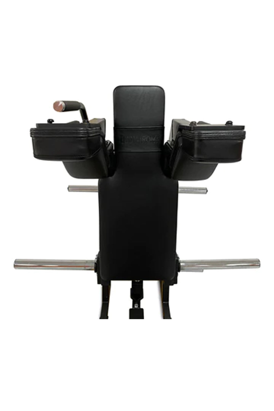shoulder pads and handles on Body Iron Front Squat & Hack Squat Machine