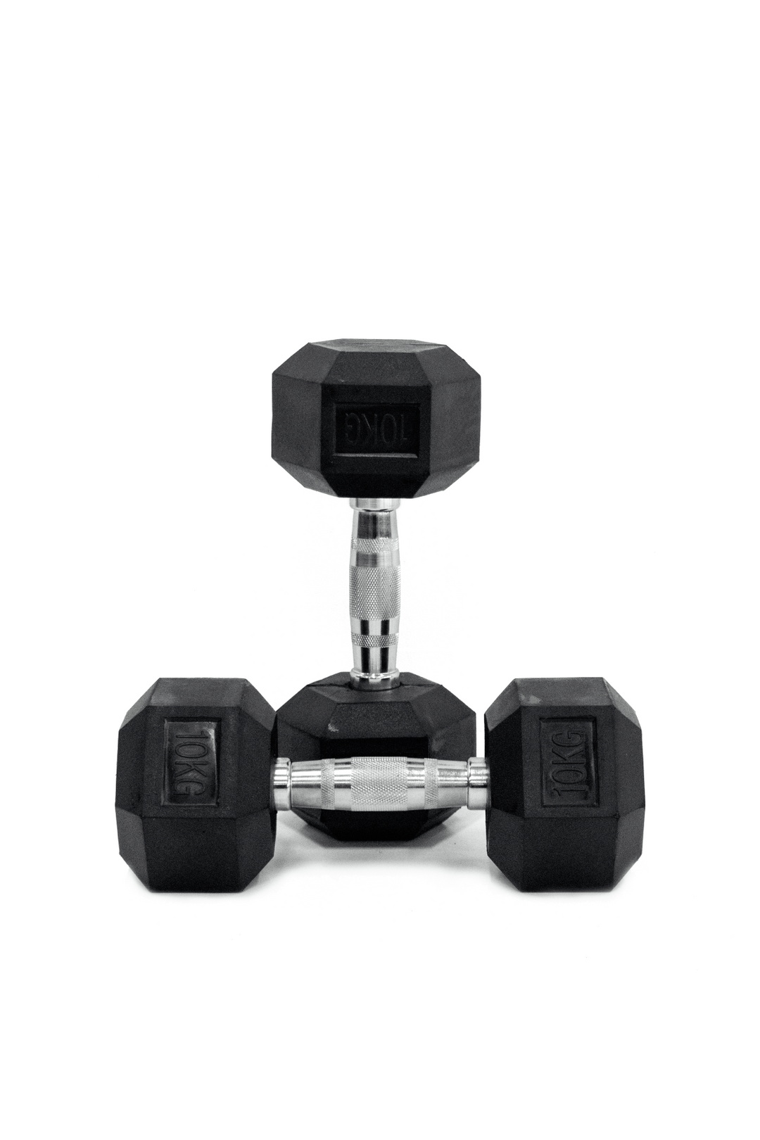 10kg Rubber hex dumbbell pair