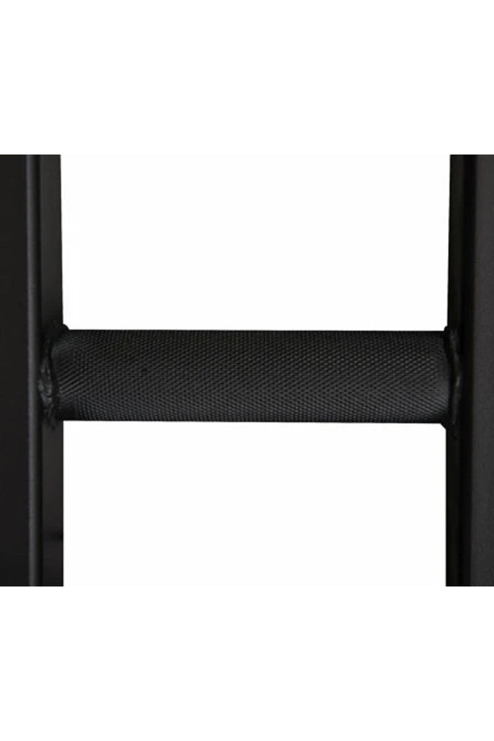 Close up of grip on swiss olympic barbell