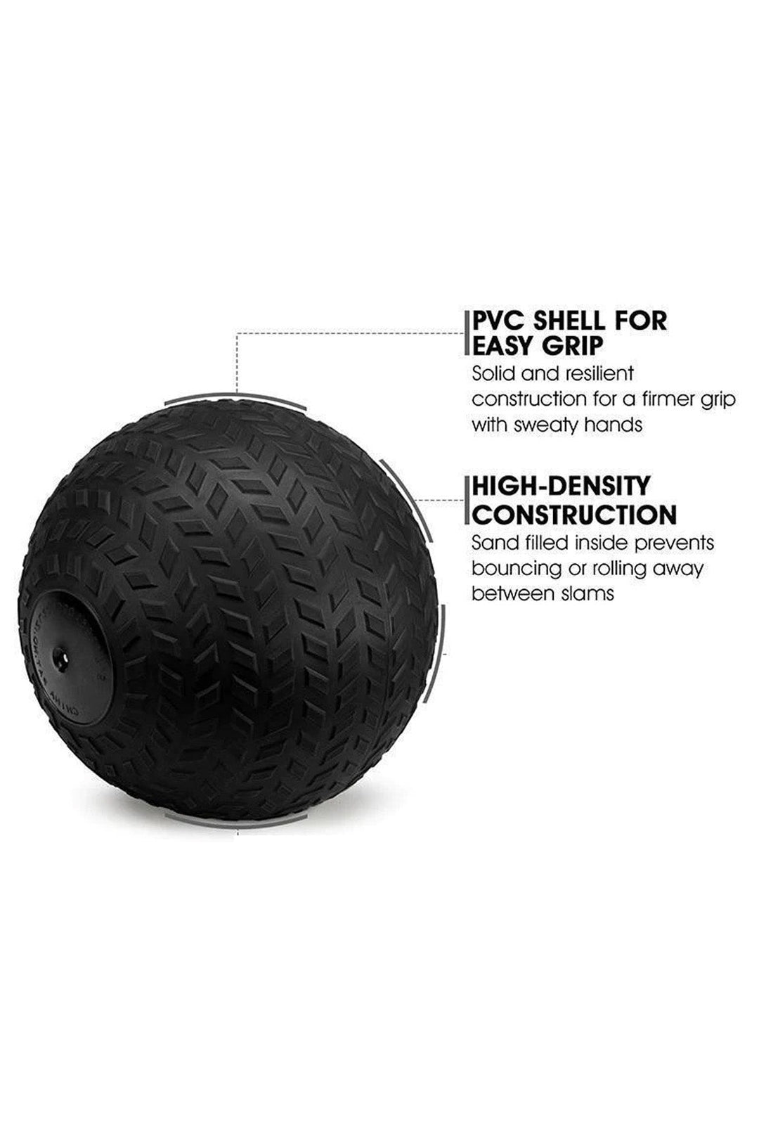 Description of the easy grip shell of the slam balls and high density construction with sand filled interior