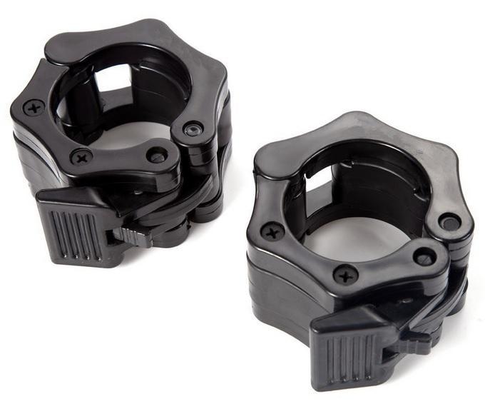 Black barbell snap lock collars